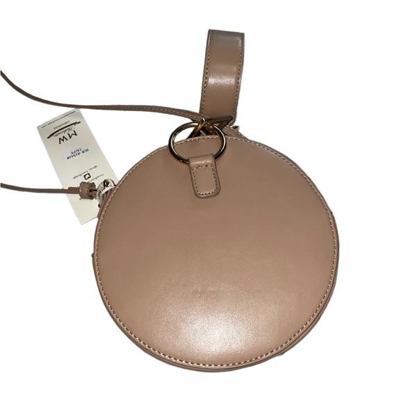 Madison West Round Taupe Hand Bag Crossbody.  Color: Beige/Tan Taupe. - Picture 2 of 5